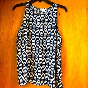 Old Navy blue/white silky sleeveless top
